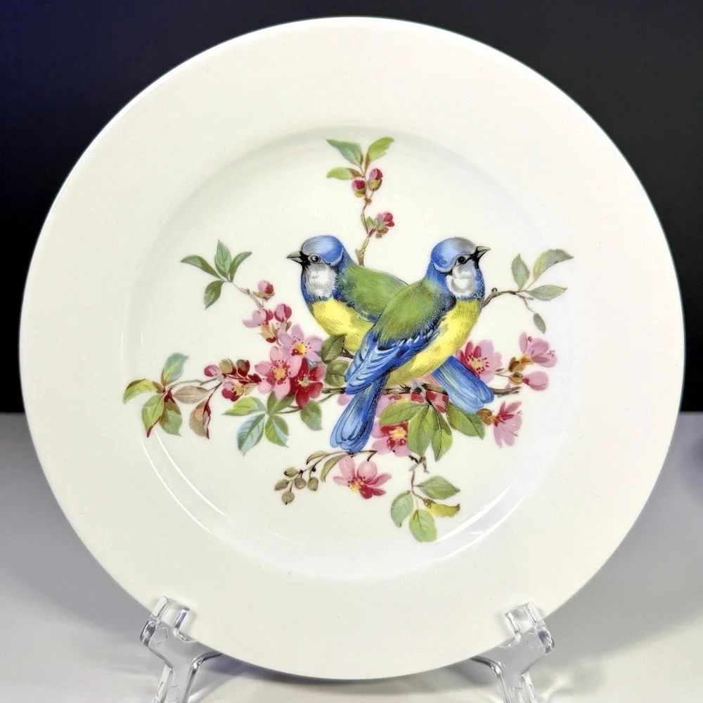 VTG Schumann Bavaria Song Bird Salad Plates Porcelain Arzberg Germany Set of 4